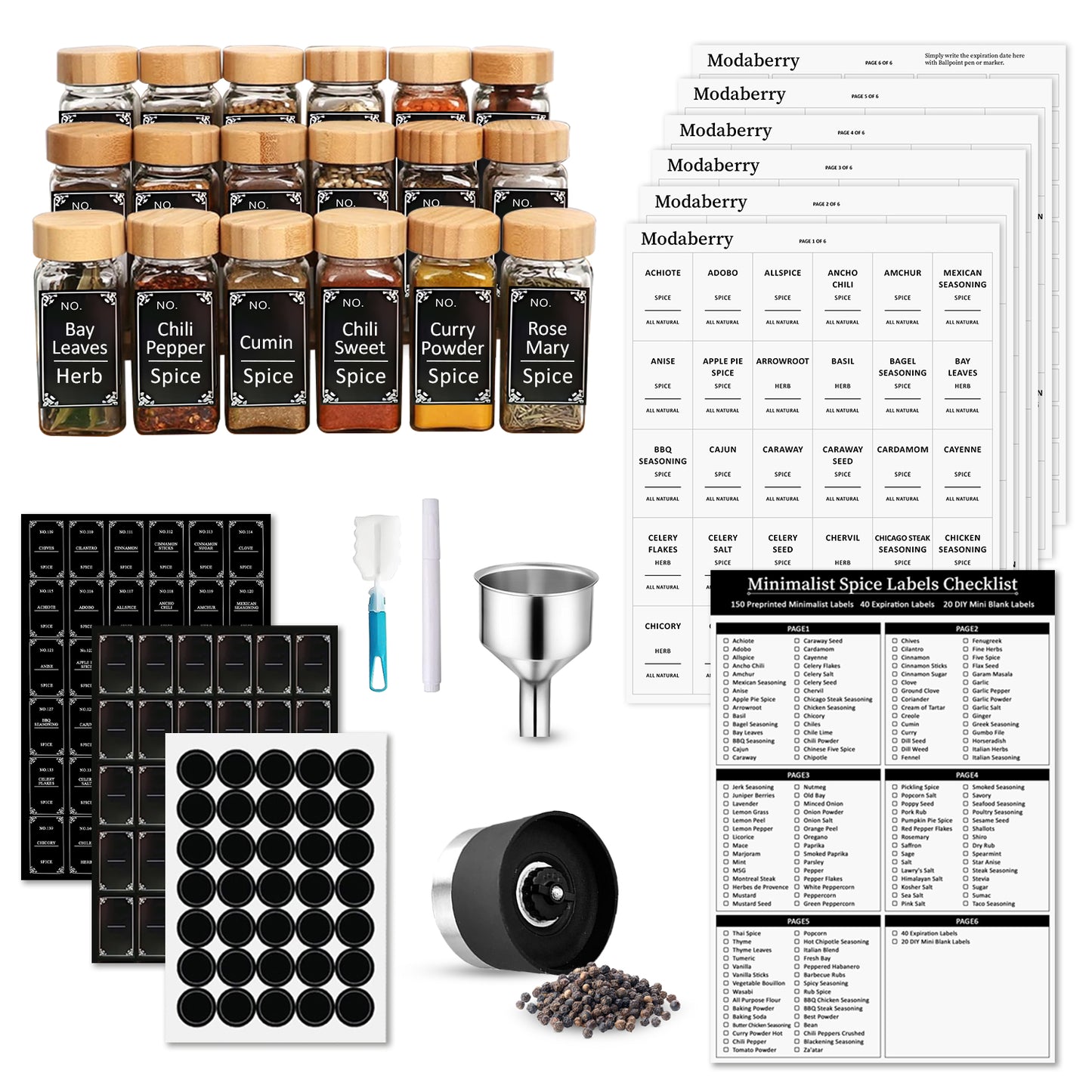 modaberry 4 oz spice jars, mini spice jars, glass seasoning jars, modern spice jars, square glass spice jars, spice jars near me, glass spice jars wholesale, cute spice jars, spice jars with wood lids, seasoning jar set, mini seasoning bottles, masala jars, 4 ounce spice jars, kitchen spice containers, minimalist spice labels, spice storage containers, seasoning containers, empty spice jars, best spice jars with bamboo lid, square spice jars, spice containers, spice bottles, small spice jars,